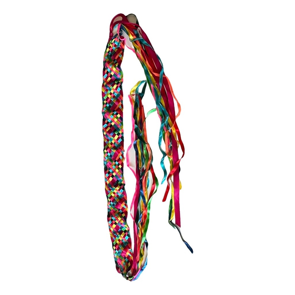 Rare Vintage S/S 2002 Dolce & Gabbana Multicolor Woven Silk Ribbon Belt